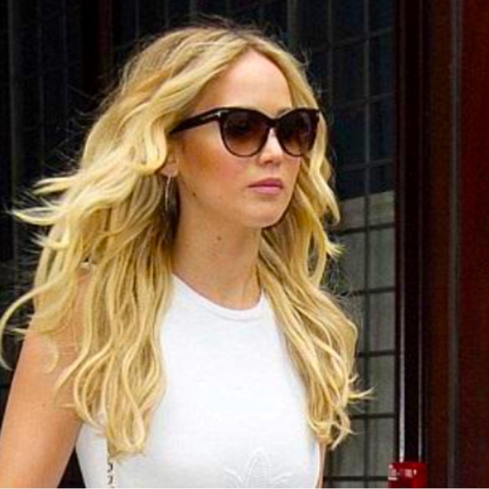 TOM FORD Saskia Cat-eye Sunglasses in Pearl/Havana Brown